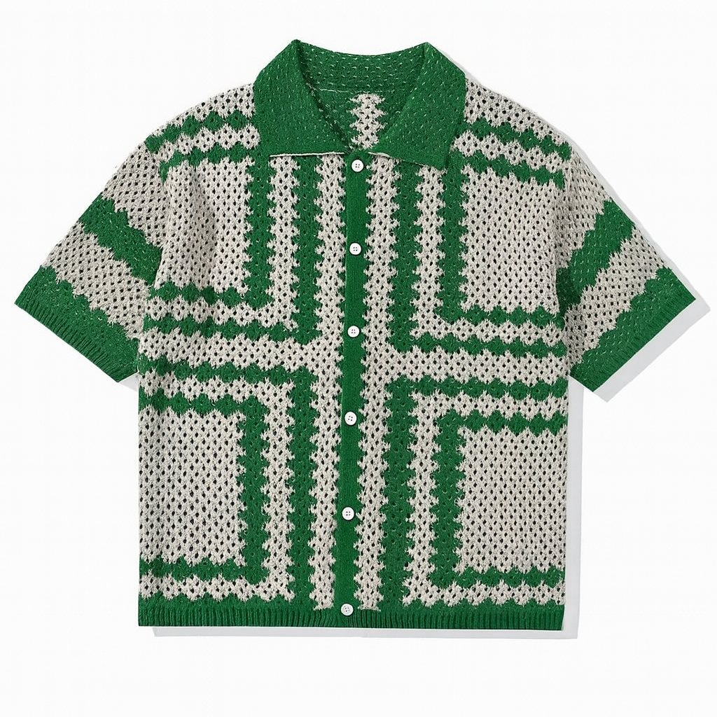 The Mayfair Crochet Polo Emerald Lattice Edition