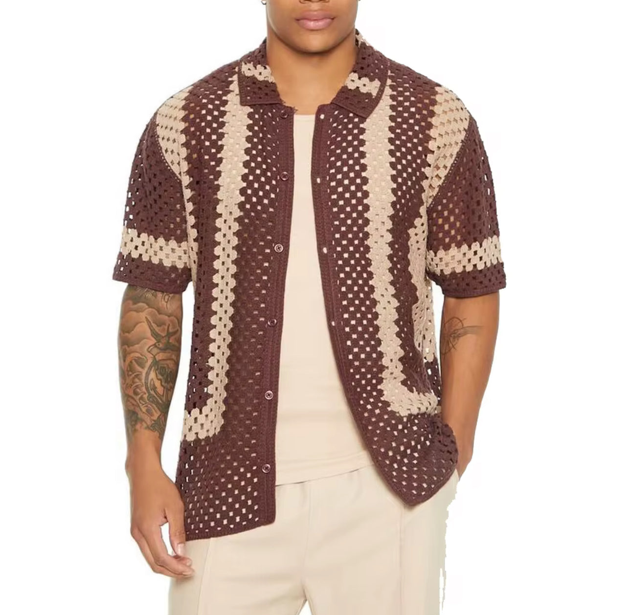 Cocoa Riviera Crochet Shirt