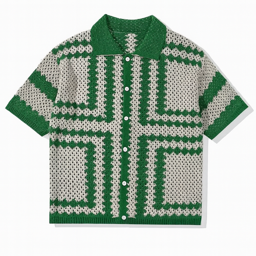 The Mayfair Crochet Polo Emerald Lattice Edition