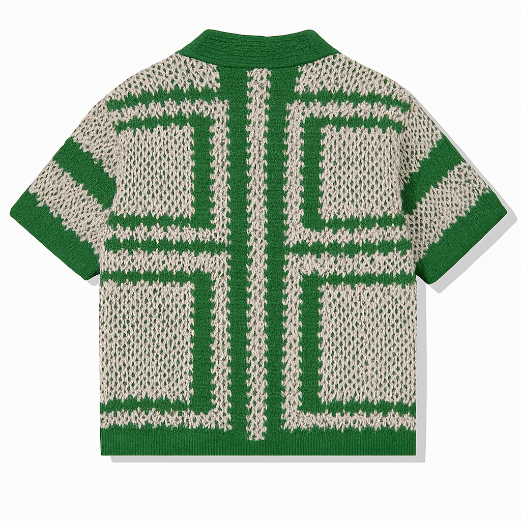 The Mayfair Crochet Polo Emerald Lattice Edition